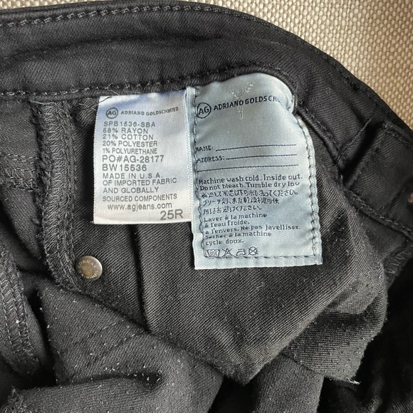 AG Adriano Goldschmied: Black Mid-Rise Slim Straight Jeans - Picture 10 of 13